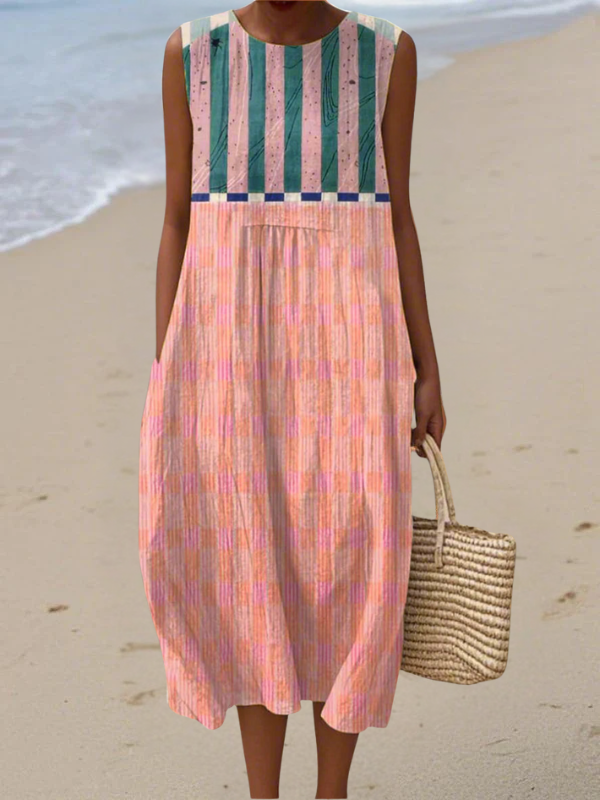 Fern™ | Striped Pastel Midi Dress