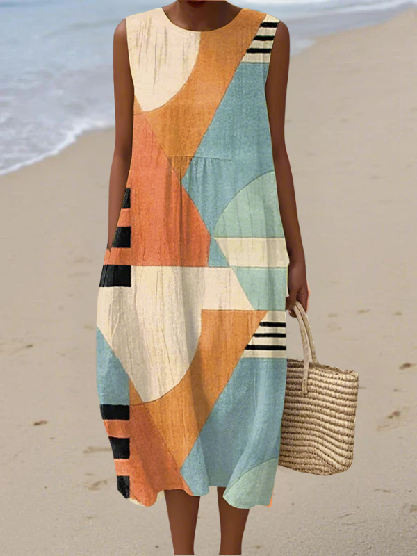Sage™ | Geometric Midi Dress