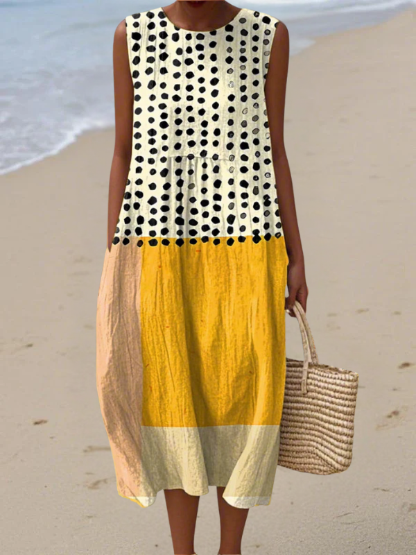 Juniper™ | Polka Colorblock Midi Dress