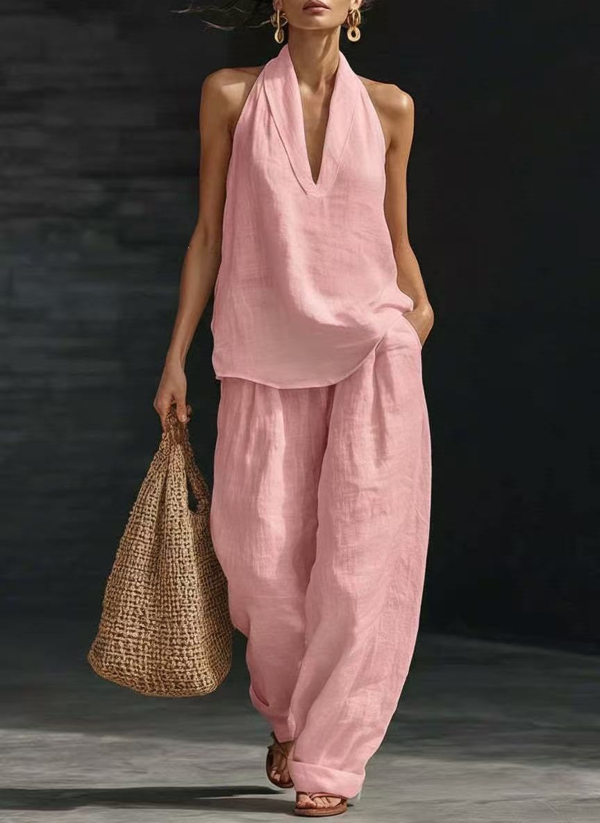 Zoë™ | Sleeveless Set with Wide Leg Pants