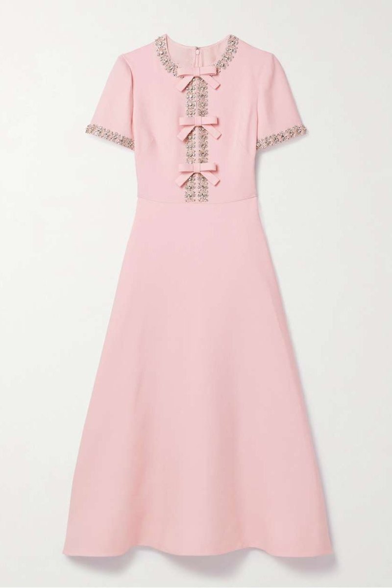 Aria™ | Bow with Crystal Embellished Midi Dress